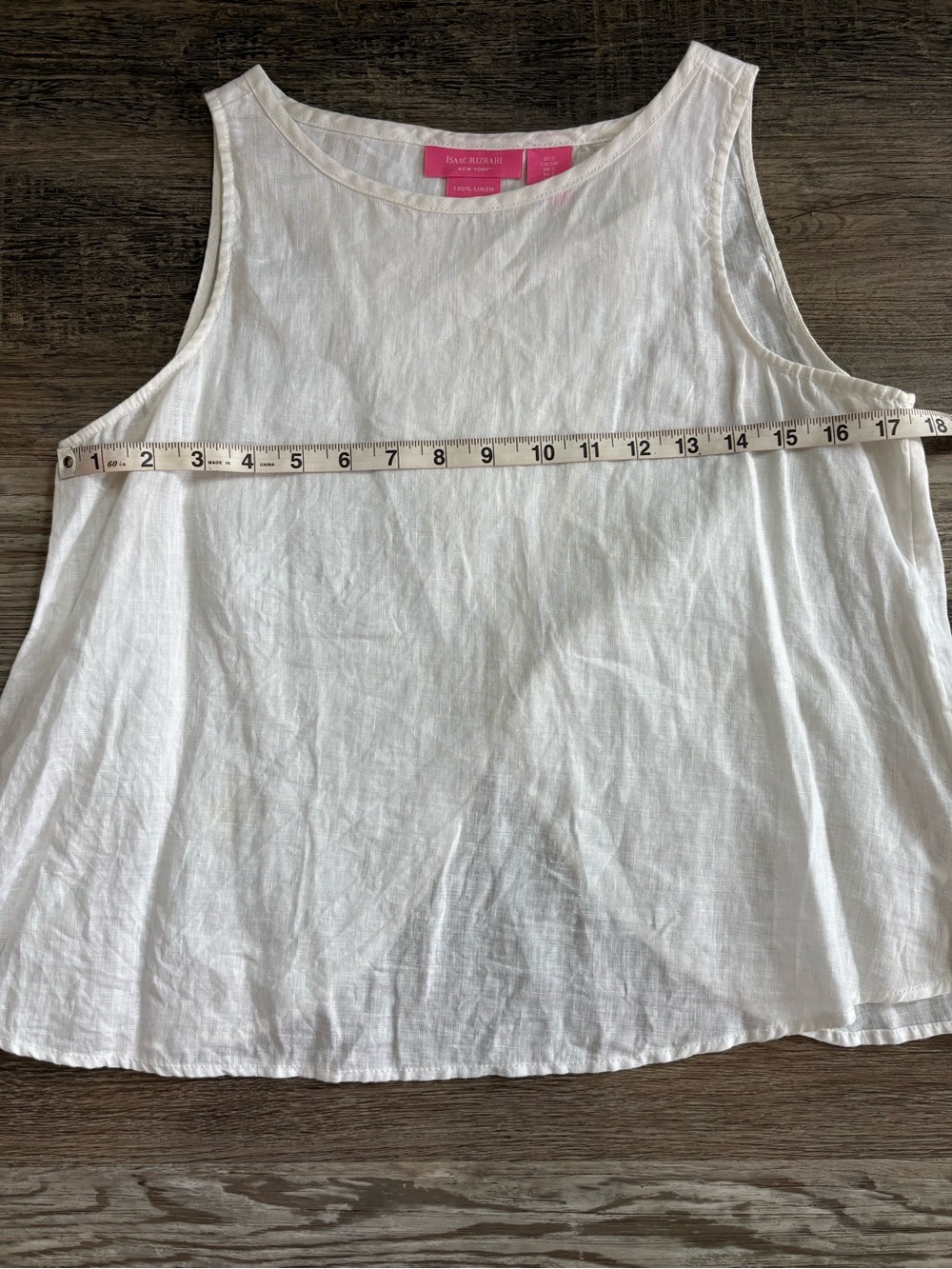Isaac Mizrahi White Sleeveless Linen Tank - Picture 6 of 9